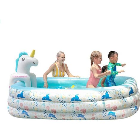 Piscine gonflable, cheval avec jet d'eau, 240x165x60cm (1/5)