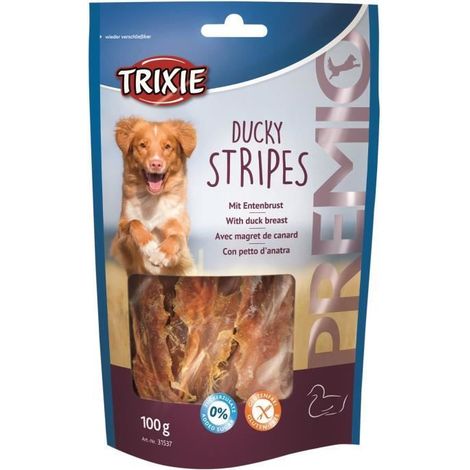 Friandises pour chiens Ducky Stripes Light au filet de canard Trixie PREMIO 100g