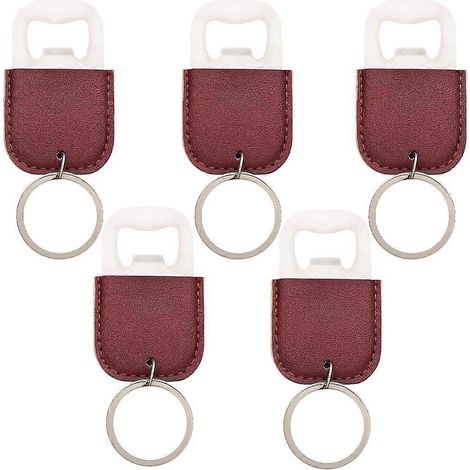 ouvre-bouteilles en acier inoxydable, gainés de similicuir, rectangulaires marron, 108 mm (1/5)