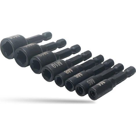 8pcs Tap Die Socket Adapter 1/4 Inch Hex Shank Machine Screw Metric Plug Threading Tool for Electric Drill -M16 (1/5)