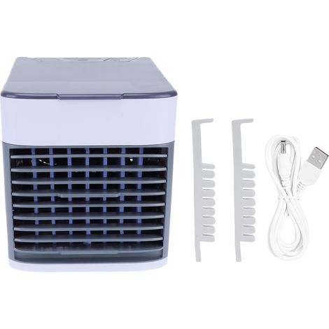 Mini climatiseur USB portable ventilateur rafraîchissant et humidifiant, refroidisseur d'air électrique pour bureau et chambre (1/5)