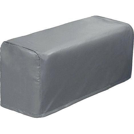 Set aus 2 dehnbaren und wasserdichten grauen Kunstleder-Schutzbezügen für Sofa- und Sesselarmlehnen. (1/5)