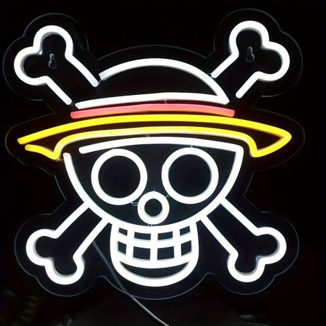 Enseigne au néon murales, enseigne décor au néon LED club, enseignes cool au néon lampes de pour chambre bar Halloween tête de mort Cartoon, lumineuse (1/5)