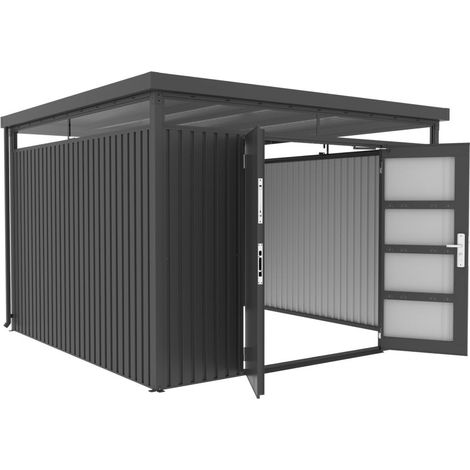 Premium Systemgerätehaus 10qm m. Oberl. 314x314x218cm anthr.