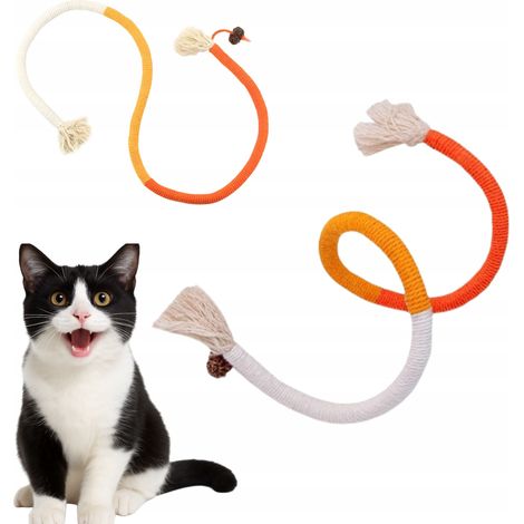 Katzenspielzeug aus Seil mit Katzenminze – 70 cm – natürlich, handgefertigt