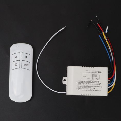 3-Wege-Ein/Aus-Schalter, 220 V, digitaler drahtloser Wandleuchtenempfänger, Sender, Fernbedienung (1/5)