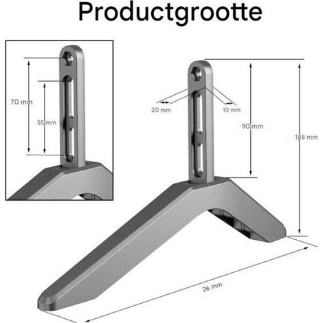 Meuble TV - Pied pour écran 32-65 pouces - Structure en aluminium pour une stabilité optimale - 2 pièces - Noir salon (1/4)