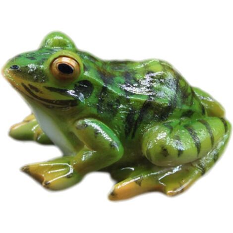 Crapaud Grenouille Paysage Statue D'amphibiens Crapauds Grenouilles Étang Forêt Tropicale Animal Décoratif Sculpture (1/4)