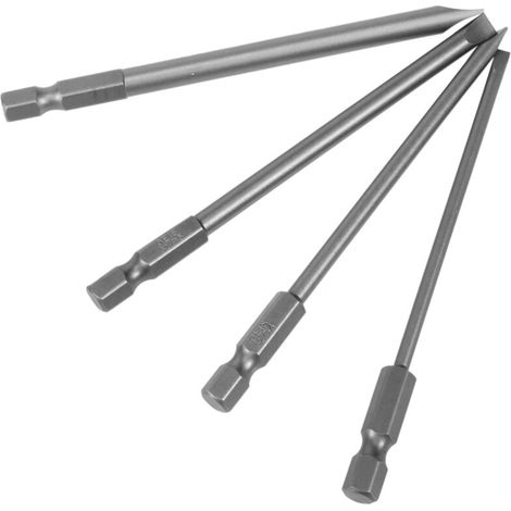 Jeu de 16 embouts de tournevis magnétiques (plat, cruciforme, hexagonal et Torx), embouts de perçage à queue hexagonale de 6,35 mm (1/4 pouce), longueur 100 mm. (1/5)
