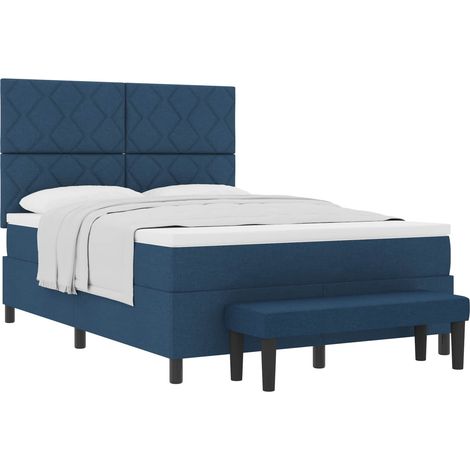 Maison Exclusive - Boxspringbett mit Kopfteil Blau 140 x 200 cm S (1/5)