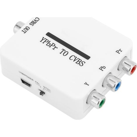 Convertisseur Audio-Vidéo YPbPr en CVBS pour Rétroprojecteurs, Écrans et Téléviseurs (1/5)