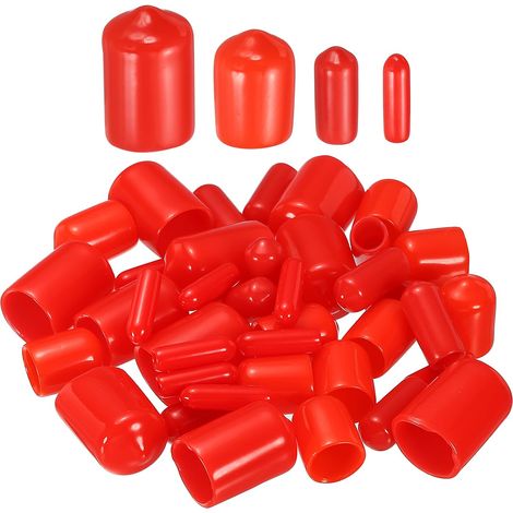 40 Paquet Rouge Vis Filetage Protecteurs Caoutchouc Fin Bouchons (1/5)