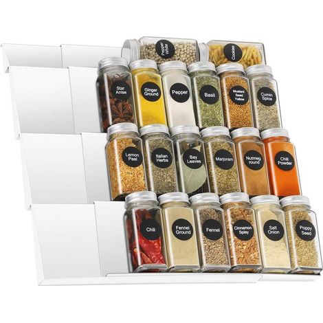 Gewürzregal Schublade Organizer Einstellbare 30-60cm 4 Etagen (1/5)