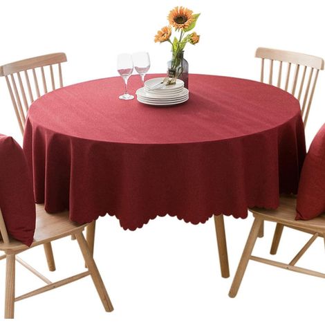 Runde Tischdecke wasserdicht & fleckresistent, 120cm, Rot