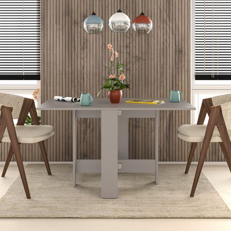 Decortie Artemio Table pliante rectangulaire en bois d'ingénierie 130(L)x76(P)x73.4(H)cm Cuisine Salle à manger, Mocha Grey (1/5)