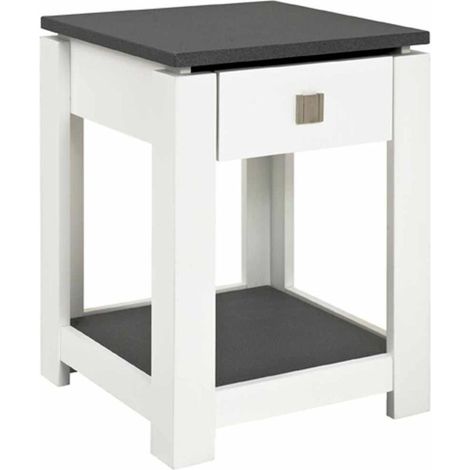 Console Design 1 Tiroir "Granit" 55cm Blanc