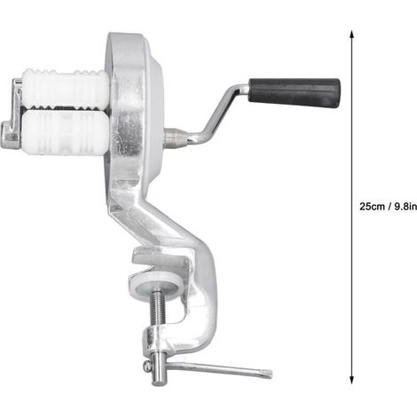 Presse à pâtes en alliage d'aluminium et acier inoxydable, presse à pâtes manuelle à manivelle pour la fabrication de pâtes et de fettuccine. (1/3)