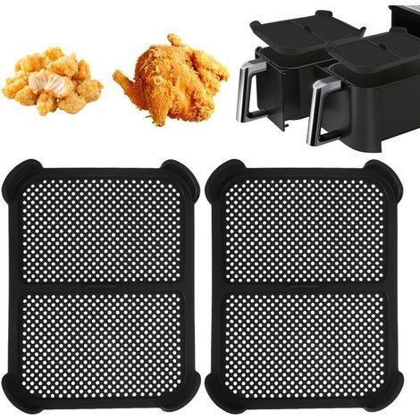 2 Spritzschutzbleche für Ninja Foodi Max Dual Zone AF400EU / AF451EU / DZ401, Silikon-Heißluftfritteusen-Zubehör (1/5)