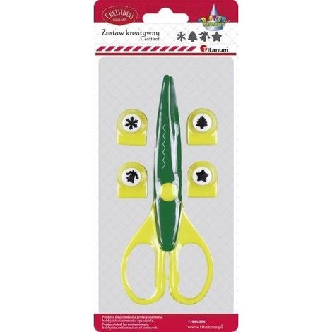 Set aus Dekoschere + 4 Lochern