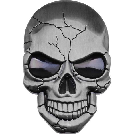 Autocollant de Voiture 3D Métal Decal Crâne Punisher Étanche Décoration Logo Crâne Emblème Badge Decal pour Voiture Camion Moto Réfrigérateur Ordinateur Porte Argent (1/5)