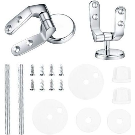 Charniere Abattant WC, Kit Fixations Remplacement pour WC Abattant, Charnière WC Fixations, pour Sièges de Toilette en Résine de Bois2 Pcs (1/5)