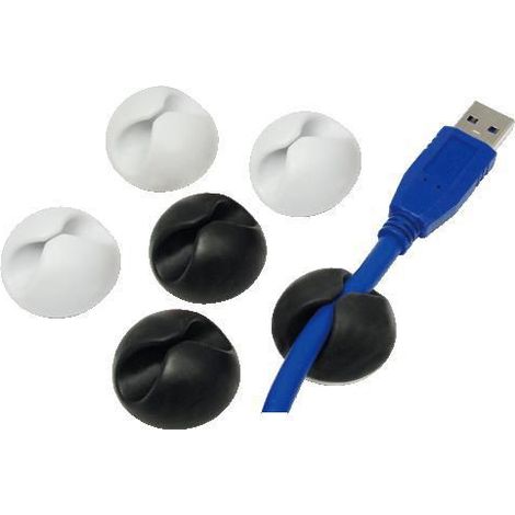 LogiLink KAB0009 abrazadera para cable Negro, Blanco 6 pieza(s)