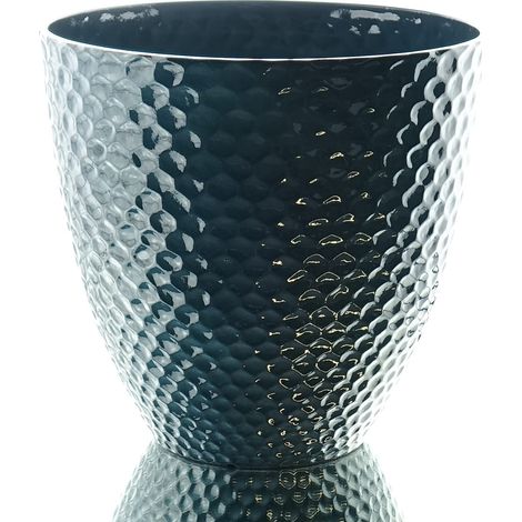 Kaemingk Pflanzgefäß Blau mit Wabenstruktur hochglänzend Ø 29,5 cm - Kunststoff (1/4)