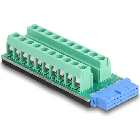 Delock USB base de conexiones hembra a Adaptador de bloque de terminales de 20 pines