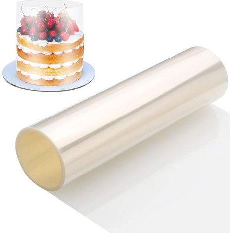 Transparent Patisserie, Feuilles d'Acétate Epaissies 30cm x 10m, Cercle a Patisserie Transparent pour la Pâtisserie, Gâteau Mousse au Chocolat, Décoration de Gâteaux (1/5)