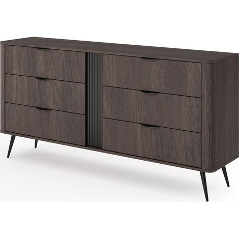 Credenza : rovere Dunin abbinato al nero, 163,2 x 81,2 x 38 cm (1/5)