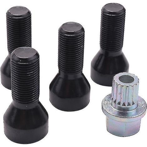 Boulons antivol de roue de voiture M14 x 1,25, écrou de moyeu de roue, vis antivol avec clé, vis antivol pour voiture (1/5)