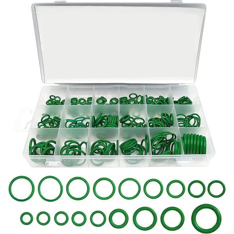 270 Pièces 18 Tailles Joint Torique Vert Kit d'assortiment,Joints Torique d'Étanchéité Rondelle en Caoutchou pour Robinet, Véhicule Climatisation, Electroménagers, Roulement, Pompe (1/5)