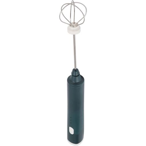 Kabelloser elektrischer Milch- und Eiermixer, USB-aufladbarer Milchaufschäumer (mit integriertem Lithium-Akku), Doppelschneebesen, multifunktionales Küchengerät, dunkelgrün (1/5)