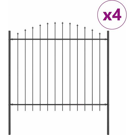Maison Exclusive - Gartenzaun 4 pcs Grau 170 x 190 cm Pulverbesch