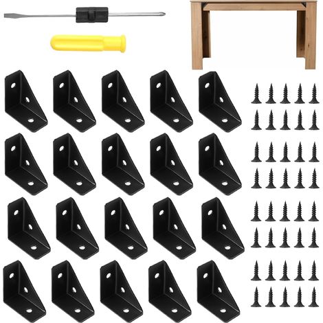 20 Pièces Etagere Métallique d'angle, 90 Degrés Equerre Etagere Murale (1/5)