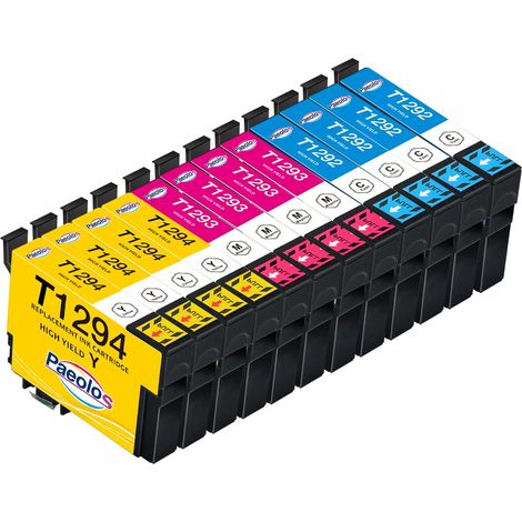 Remplacement pour Epson T1295 Cartouches d'encre pour Epson Stylus SX235W SX420W SX425W SX435W SX525WD SX535WD Workforce WF-7515 WF-3520DWF Stylus Office BX305F BX320FW (1/5)