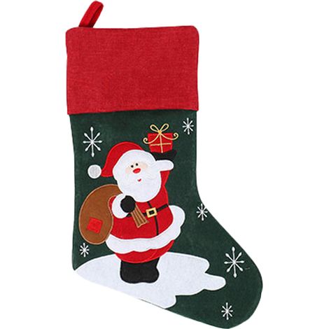 Chaussette De Noël - Tricotée À La Main - Pour Cheminée Arbre De Noël Et Décoration Intérieure - Lot De 1 (1/5)
