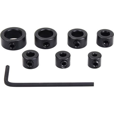 Colliers de Butée de Profondeur, 7 Pieces Butées de Profondeur de Foret Butées de Forage avec Clé Hexagonale(3-12 mm) (1/5)