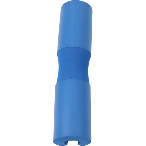 Plaque de squat bleue pour haltères, en mousse épaisse offrant un amorti pour la nuque et les épaules, avec 2 sangles. Accessoire idéal pour la musculation. (1/5)