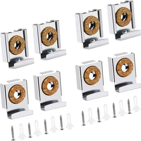 8 Pcs Fixation Miroir Mural Fixation Miroir Lourd Support Miroir Mural Support Miroir Barbier avec Bouchon en Plastique et vis pour Accrocher. (1/5)