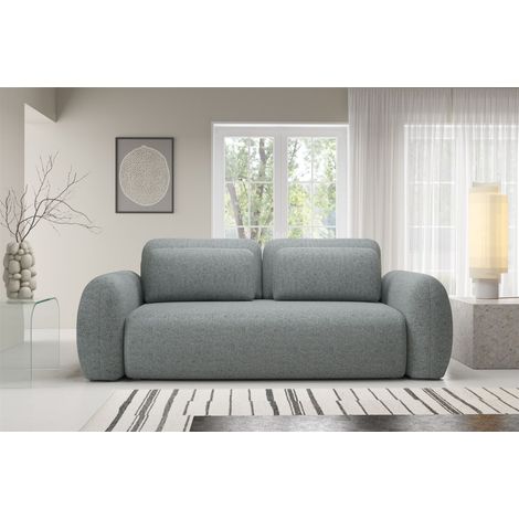 Sofa 3-Sitzer mit Schlaffunktion GASTON in Stoff Puente Dunkelgrau (1/5)