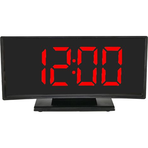 Réveil numérique LED grand écran, horloge électronique, réveil incurvé tendance (1/5)