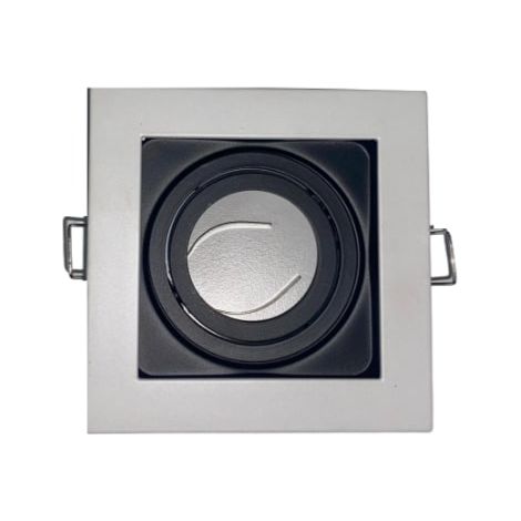 Support Spot Encastrable GU10 Orientable Carré Blanc - SILUMEN (1/5)