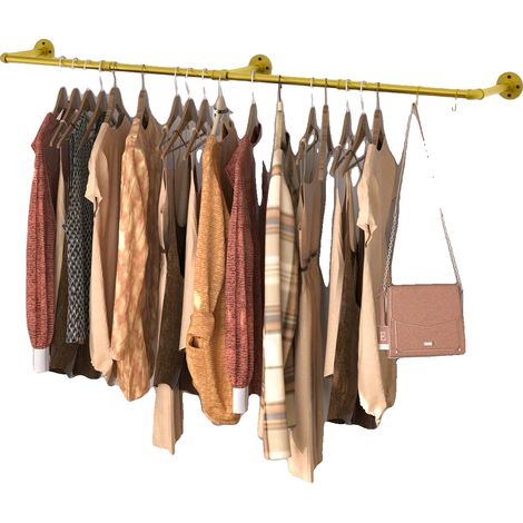 Perchero de pared, estilo industrial, color dorado. (1/2)