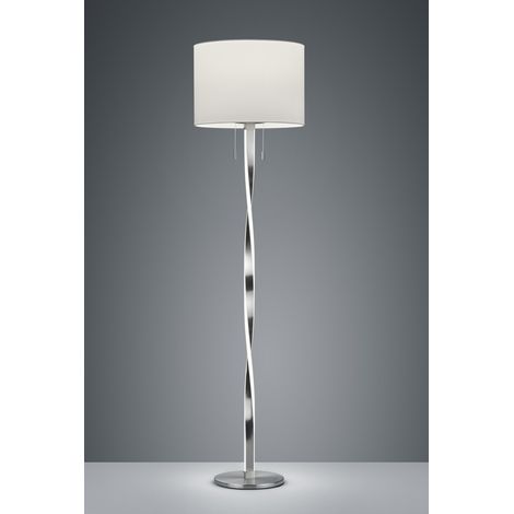 Lámpara de pie moderna Nandor en níquel con pantalla y vástago LED Trio Lighting (1/3)