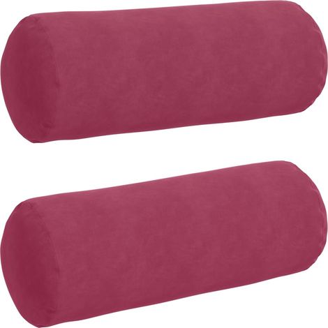 Maison Exclusive - Cuscini a rullo 2 pcs Rosso Vino Ø 25 x 70 cm Tessuto in Cords