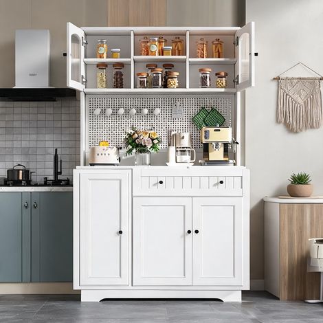 Buffet coloris blanc en panneau de particules 103,5 x 40 x 180 cm (1/5)