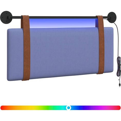 Maison Exclusive - Testiera sospesa Con luce LED Blu jeans PU Antico (1/5)