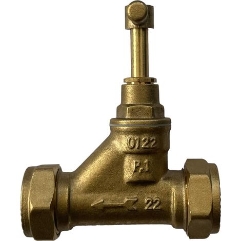 22mm Mains Water Stopcock Compression Stoptap BS1010 Valve Brass WRAS Approved (1/5)