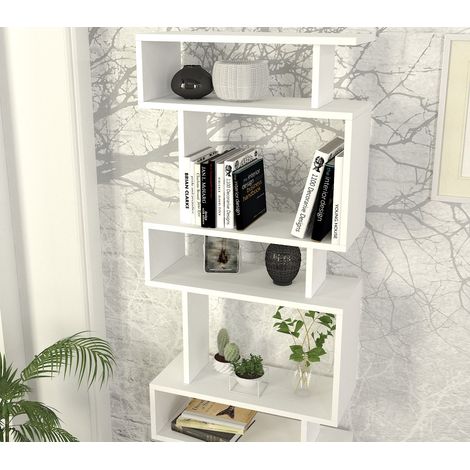 Étagère bibliothèque 6 tablettes H165 cm – Panneaux de particules mélaminés FSC – Fixation murale pour stabilité – Largeur 19,5 cm (1/7)